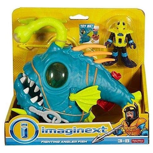  Fisher-Price New - Imaginext Ocean Fighting Angler Fish with Diver Figure