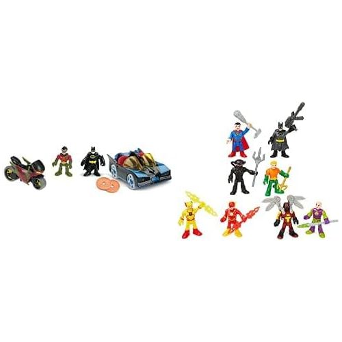  Fisher Price Imaginext DC Superfriends Superhero Showdown 8 Figure Bundle & Imaginext DC Super Friends, Batmobile & Cycle, What’s The Coolest Way for Kids to Cruise Around Gotham C