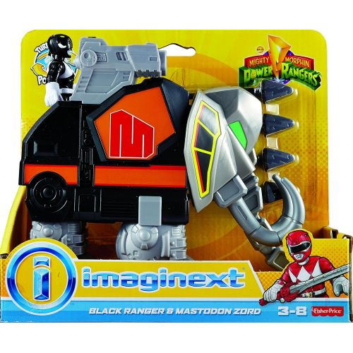  Fisher-Price Imaginext Power Rangers Black Ranger and Mastodon