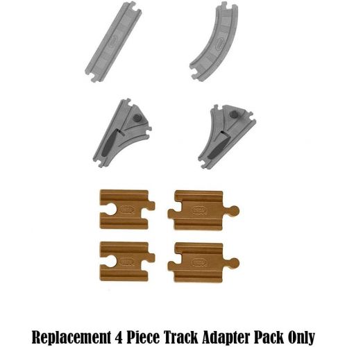  Fisher-Price Replacement Parts for Thomas and Friends Wooden Train Sets - FHM74 ~ Works with Many Sets ~ 4 Piece Track Adapter Pack