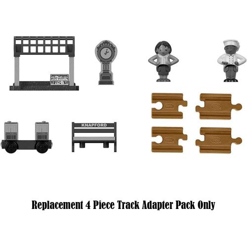  Fisher-Price Replacement Parts for Thomas and Friends Wooden Train Sets - FHM74 ~ Works with Many Sets ~ 4 Piece Track Adapter Pack