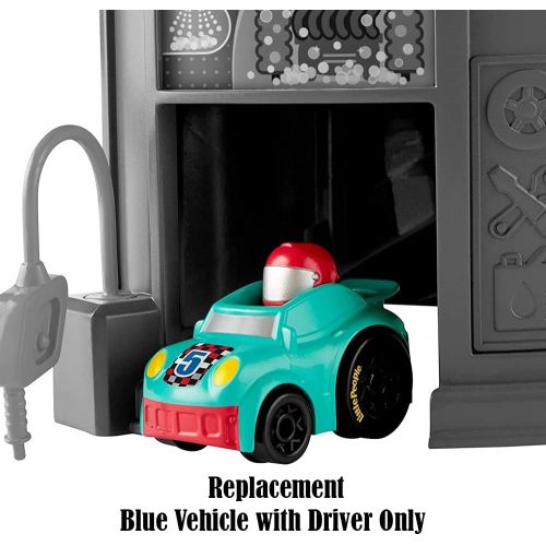  Fisher-Price Replacement Car for Little People Launch n Loop Raceway - GMJ12 ~ Replacement Blue / Teal Vehicle with Driver