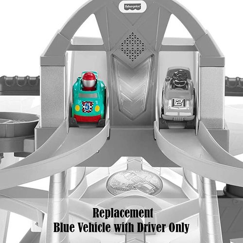  Fisher-Price Replacement Car for Little People Launch n Loop Raceway - GMJ12 ~ Replacement Blue / Teal Vehicle with Driver