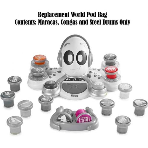  Fisher-Price Replacement Parts Child Development Toys - FXW98 ~ Think & Learn Rocktopus (with 15 Instruments) ~ Replacement World Pod Bag - Contents: Maracas, Congas and Steel Drum