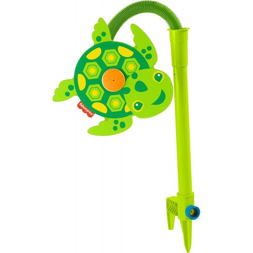  Fisher-Price Spin & Spray Sprinkler Turtle, kids sprinkler toy for outdoor water play for ages 3 years and up