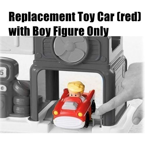  Fisher-Price Replacement Red Car & Boy Little People Wheelies Garage (BFT92)