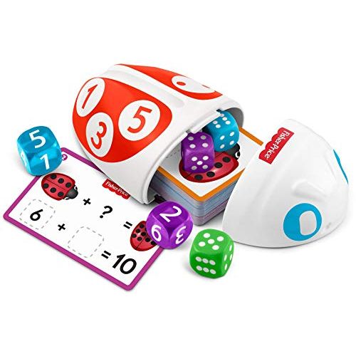 Fisher-Price Think & Learn Roll & Count Math Bug Preschool Game, Preschoolers can count on learning fun with this Think & Learn dice game in a portable bug cup!, Multicolor, (Model