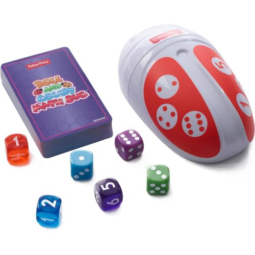  Fisher-Price Think & Learn Roll & Count Math Bug Preschool Game, Preschoolers can count on learning fun with this Think & Learn dice game in a portable bug cup!, Multicolor, (Model