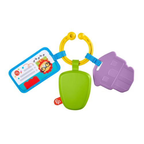  Fisher-Price Hit The Road Activity Keys, Take-Along Baby Rattle & Teething Toy with Mirror