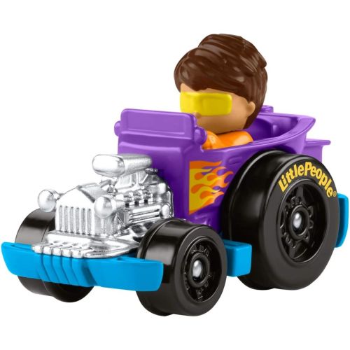  Fisher-Price Little People Wheelies Hot Rod - GMJ23 ~ Purple and Blue Collectible Car