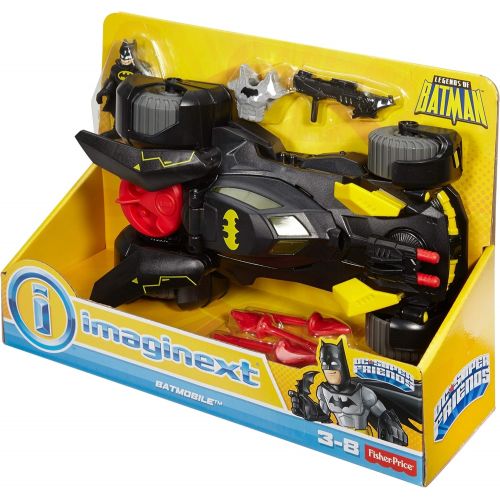  Fisher-Price Imaginext FGC31 Dc Super Friends Legends of Batman Deluxe Batmobile, Black/Yellow