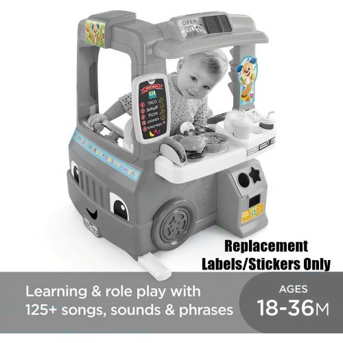  Fisher-Price Replacement Stickers Food Truck - Laugh & Learn Servin Up Fun Food Truck DYM74 ~ Replacement Labels for Playset