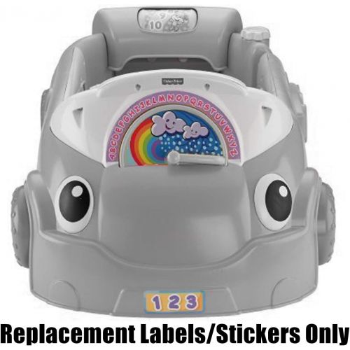  Replacement Parts Laugh and Learn Car - Fisher-Price Laugh and Learn Crawl Around Car CDC78 and DJD10 ~ Replacement Stickers ~ Styles May Vary from Photo