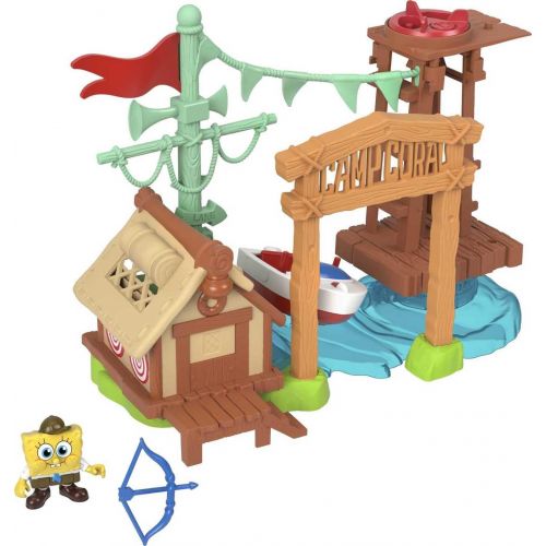  Fisher-Price Imaginext SpongeBob Camp Coral, campground playset with SpongeBob SquarePants figure for preschool kids ages 3-8 years