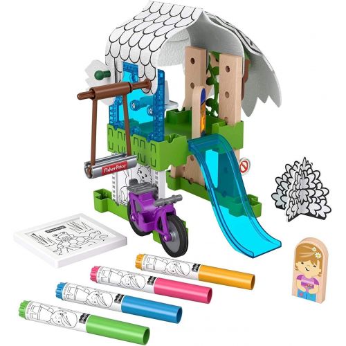  Fisher-Price Wonder Makers Design System Treehouse, 35+ Pieces, Craft Building and Track Set with colorable Pieces for Preschool Kids Ages 3 Years and up