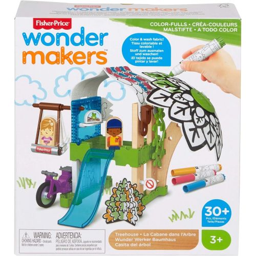  Fisher-Price Wonder Makers Design System Treehouse, 35+ Pieces, Craft Building and Track Set with colorable Pieces for Preschool Kids Ages 3 Years and up