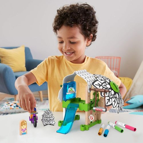  Fisher-Price Wonder Makers Design System Treehouse, 35+ Pieces, Craft Building and Track Set with colorable Pieces for Preschool Kids Ages 3 Years and up