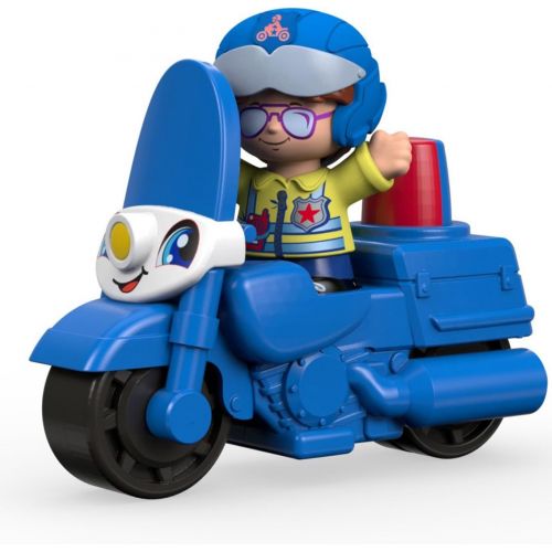  Fisher-Price Little People Vehicle Police Motorcycle, Small