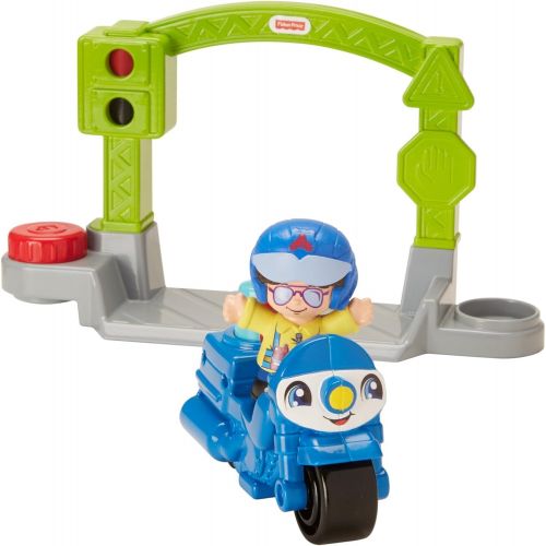  Fisher-Price Little People Vehicle Police Motorcycle, Small