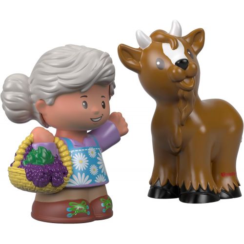  Fisher-Price Little People Grandma Helen & Goat Figures