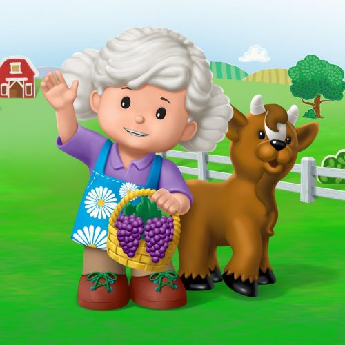  Fisher-Price Little People Grandma Helen & Goat Figures