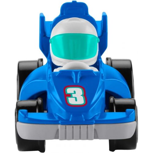  Fisher-Price Little People Wheelies Race Car - GMJ21 ~ Blue #3 Grand Prix Racer