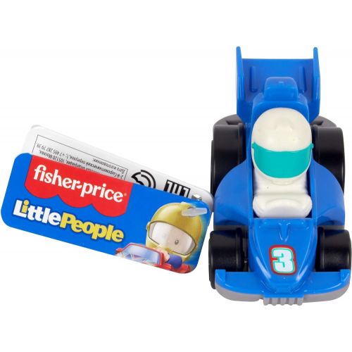  Fisher-Price Little People Wheelies Race Car - GMJ21 ~ Blue #3 Grand Prix Racer