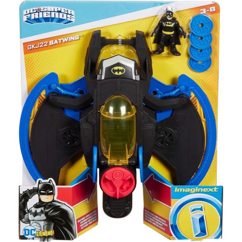  Fisher Price Imaginext DC Super Friends Batwing Toy Plane and Batman Figure for Preschool Kids Ages 3 Years and Up [Amazon Exclusive]