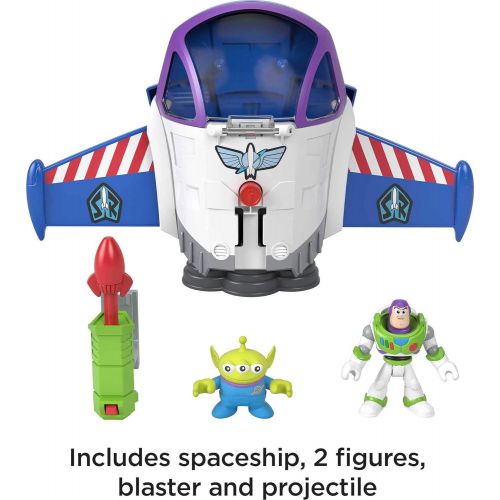  Fisher-Price Imaginext Disney Pixar Toy Story Buzz Lightyear Space Mission Playset with 2 figures for preschool kids ages 3 to 8 years