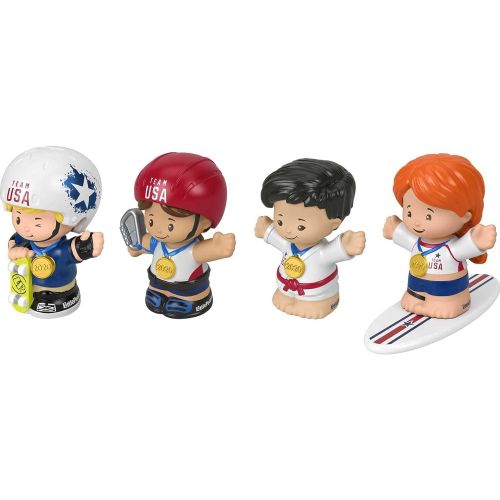  Fisher-Price Little People Collector Team USA New Sports Set, 4 Athlete Figures in Gift Package for Fans Ages 1 to 101 Years