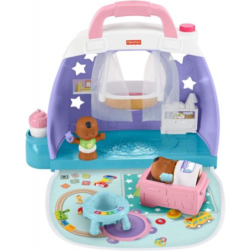  Fisher-Price Little People Cuddle & Play Nursery, portable nursery playset for toddlers and preschool kids up to age 5