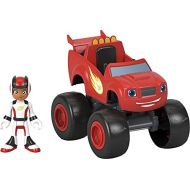 Fisher-Price Blaze and the Monster Machines Blaze & AJ, Large Push-Along Monster Truck with Poseable Figure for Preschool Kids Ages 3 and Up