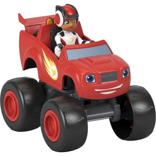  Fisher-Price Blaze and the Monster Machines Blaze & AJ, Large Push-Along Monster Truck with Poseable Figure for Preschool Kids Ages 3 and Up