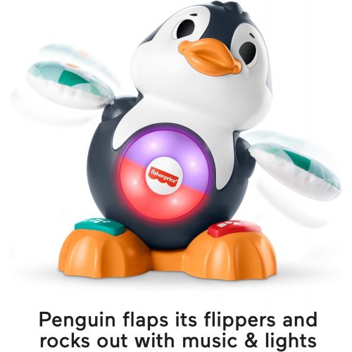  Fisher-Price Linkimals Cool Beats Penguin - UK English Edition, Musical Infant Toy with Lights, motions, and Educational Songs for Infants and Toddlers