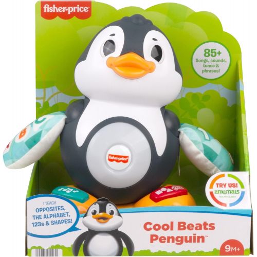  Fisher-Price Linkimals Cool Beats Penguin - UK English Edition, Musical Infant Toy with Lights, motions, and Educational Songs for Infants and Toddlers