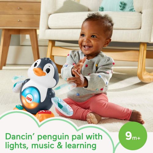  Fisher-Price Linkimals Cool Beats Penguin - UK English Edition, Musical Infant Toy with Lights, motions, and Educational Songs for Infants and Toddlers