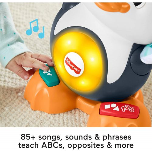  Fisher-Price Linkimals Cool Beats Penguin - UK English Edition, Musical Infant Toy with Lights, motions, and Educational Songs for Infants and Toddlers