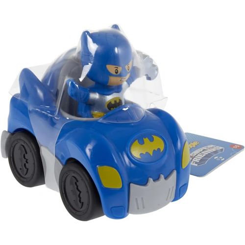  Fisher Price Little People DC Super Friends, Imaginext DC Superhero Toys, Creative, Educational Toys, Batman and Batmobile Set, Make Story Telling Times More Exciting