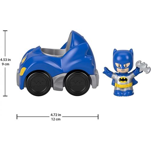  Fisher Price Little People DC Super Friends, Imaginext DC Superhero Toys, Creative, Educational Toys, Batman and Batmobile Set, Make Story Telling Times More Exciting