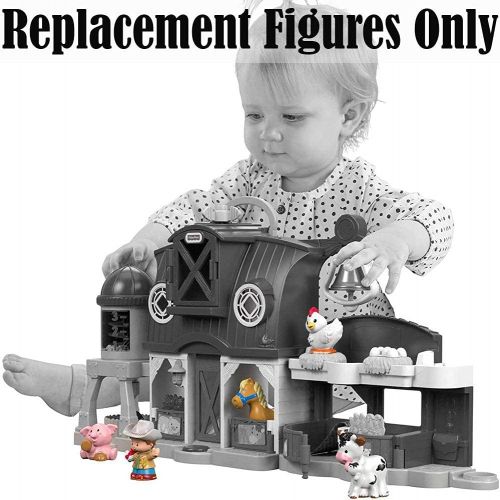  Fisher-Price Little People Animal Friends Farm Figures - Farmer, Pig, Chicken, Cow, and Horse
