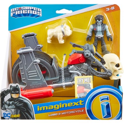  Fisher-Price Imaginext DC Super Friends Lobo & Motorcycle, figure and vehicle set for preschool kids ages 3 years & up