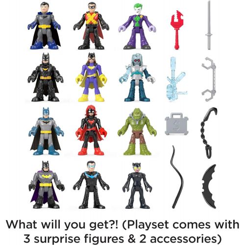  Fisher-Price Imaginext DC Super Friends Gotham City Pop-Up Playset with 3 mystery figures for preschool kids ages 3 to 8 years