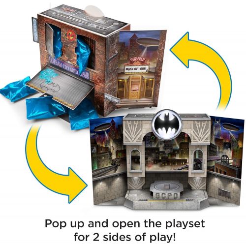  Fisher-Price Imaginext DC Super Friends Gotham City Pop-Up Playset with 3 mystery figures for preschool kids ages 3 to 8 years