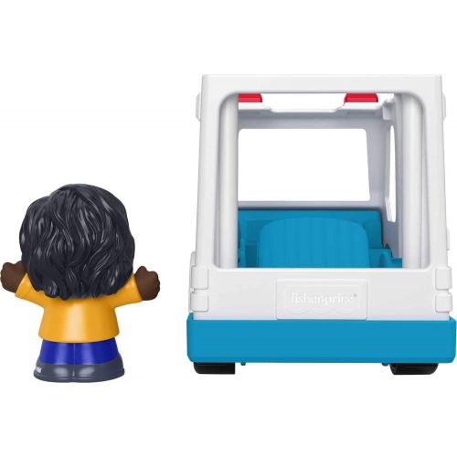  Fisher-Price Little People Ambulance, push-along vehicle with EMT figure for toddlers and preschool kids ages 1 to 5 years