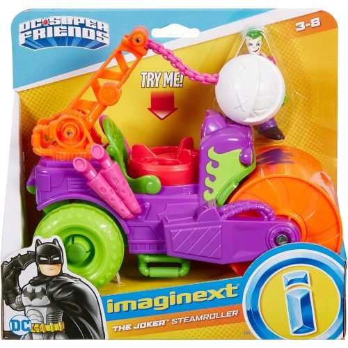  Fisher-Price Imaginext DC Super Friends The Joker Steamroller, Figure and Vehicle Set for Preschool Kids Ages 3 Years & up