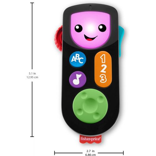  Fisher-Price Laugh & Learn Stream & Learn Remote, Electronic Pretend TV Remote Toy with Lights and Educational Content for Infants and Toddlers