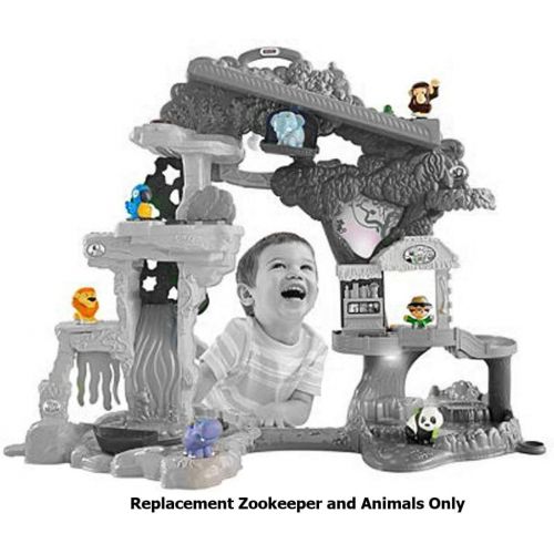  Fisher-Price Replacement Zookeeper and Animals Little People Share and Care Safari FHF35 - Includes 6 Animal Figure and 1 Zookeeper