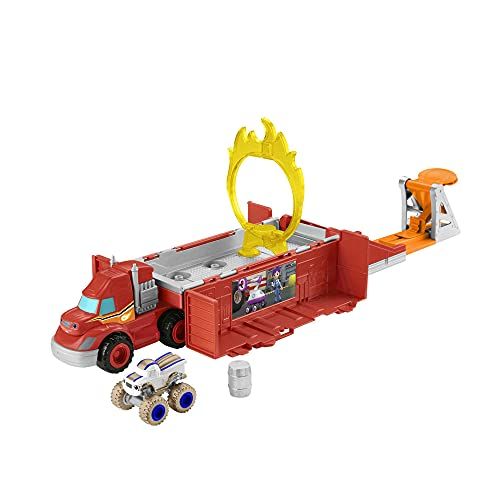  Fisher-Price Blaze and the Monster Machines Launch & Stunts Hauler, Transforming Vehicle and Playset with Die-Cast Monster Truck for Kids Ages 3 and Up