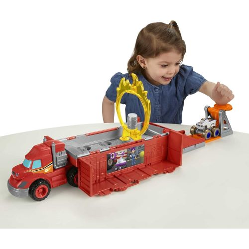  Fisher-Price Blaze and the Monster Machines Launch & Stunts Hauler, Transforming Vehicle and Playset with Die-Cast Monster Truck for Kids Ages 3 and Up