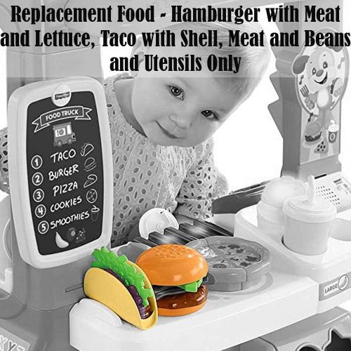  Fisher-Price Replacement Parts for Food Truck Laugh and Learn Servin Up Fun Food Truck DYM74 - Replacement Food ~ Hamburger with Meat and Lettuce, Taco with Shell, Meat and Beans a